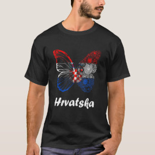 T-shirt Hrvatska Papillon Croatie Racines croates Croate