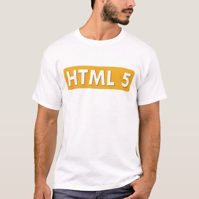 T-shirt HTML 5 - Doucement blanc "libre le Web " (Devant)