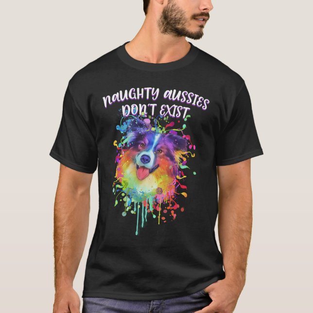 T-shirt Hu Hu, berger australien, n'existe pas chez les Au (Devant)