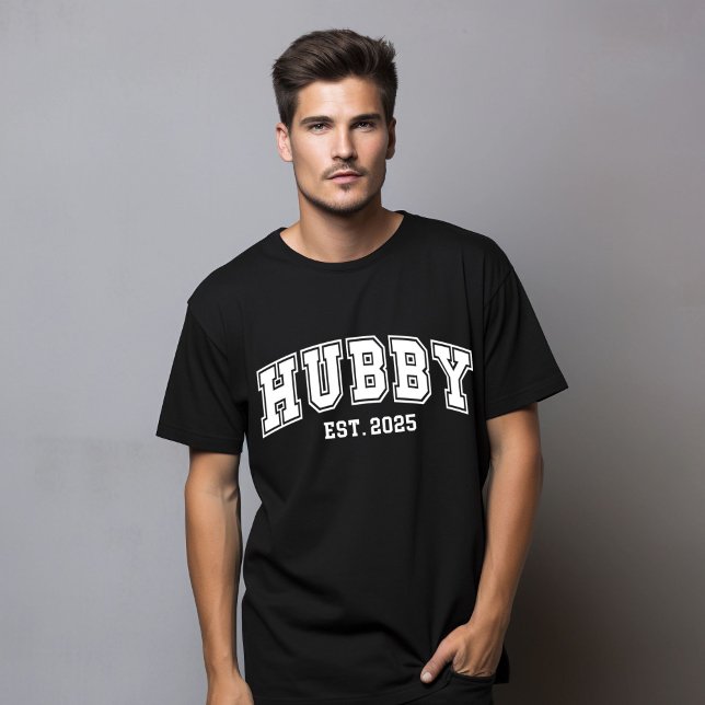 T-shirt Hubby A Créé 2025, Juste Marié (Créateur téléchargé)