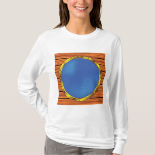 T-shirt Hublot de navire nautique avec eau bleue