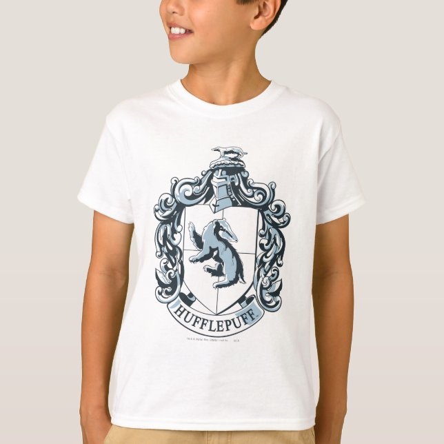T-shirt Hufflepuff Crest Blue (Devant)