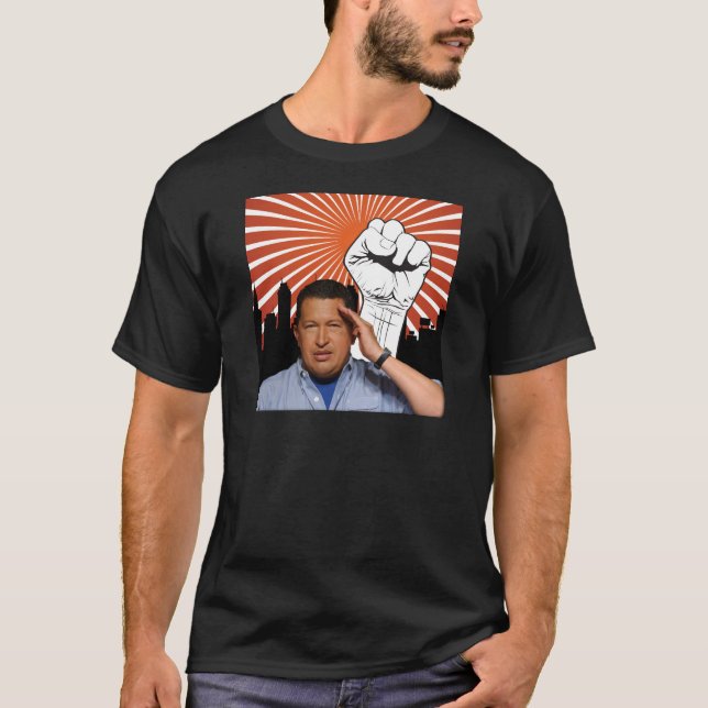T-shirt Hugo Chavez - Hugo Salutes style (Devant)