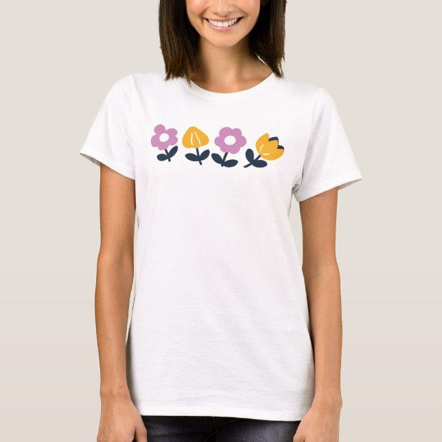 T-shirt Hugs d'avril et nez mouillé - partie florale (Devant)