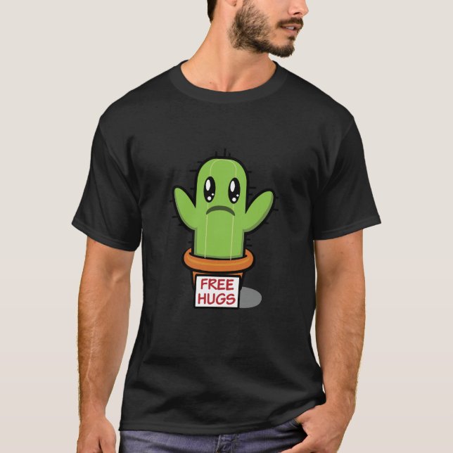 T-shirt Hugs Libres - Cactus Humour Drôle (Devant)