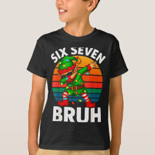 T-shirt Hugvyn Six Seven 6 7 Mème Elfe Dabbing Joyeux Noël