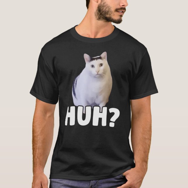 T-shirt Huh Meme Cat (Devant)