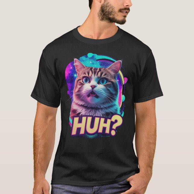 T-shirt HUH ? Mème de chat (Devant)