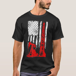 T-shirt Huile de gisement d'huile du drapeau américain