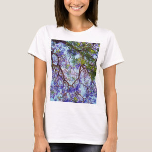 T-shirt Huile de peinture d'arbre de jacaranda à fleurs vi