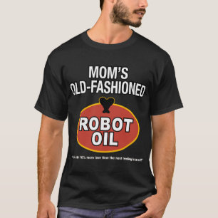 T-shirt huile démodée du robot de la maman
