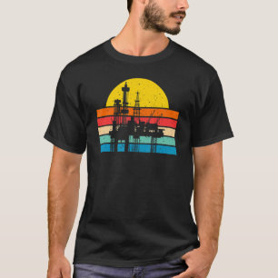 T-shirt Huile Rétro puits Pumpjack Oilfield Worker Huile R
