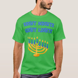T-shirt Huit Nuits Huit Lumières Menorah Chanukah Hanukka