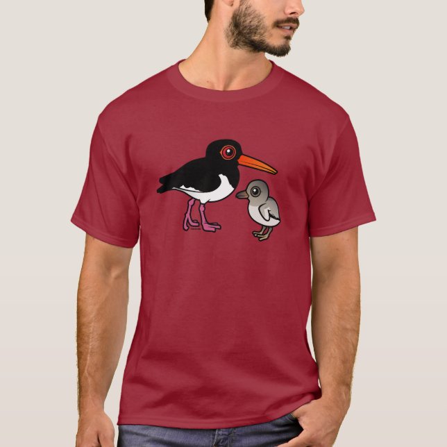 T-shirt Huîtrier pie avec le poussin (Devant)