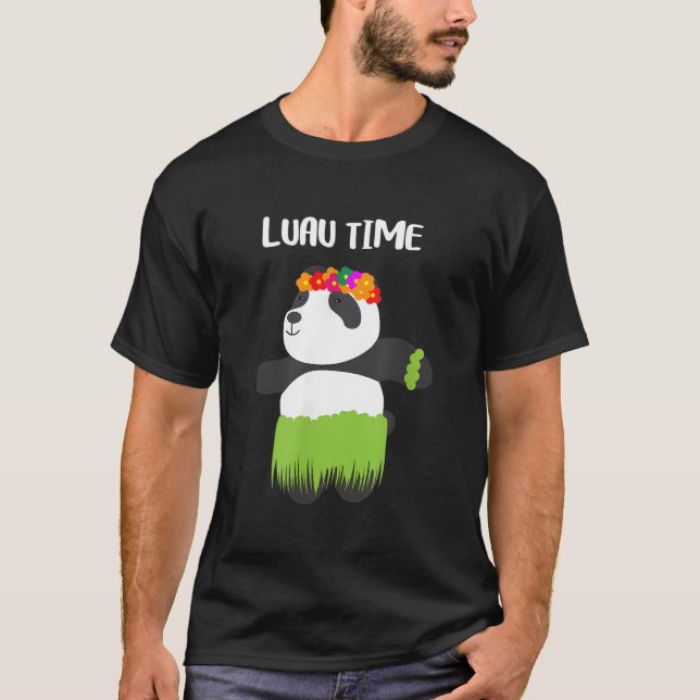 T-shirt Hula Dancing Panda Hawaiian Luau (Devant)