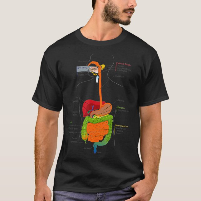 T-shirt Human Body Digestive System Gastrointestinal Tract (Devant)