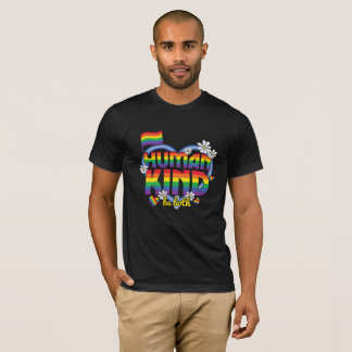 T-shirt Human Kind Be Both LGBTQ Pride Rainbow Heart Desig