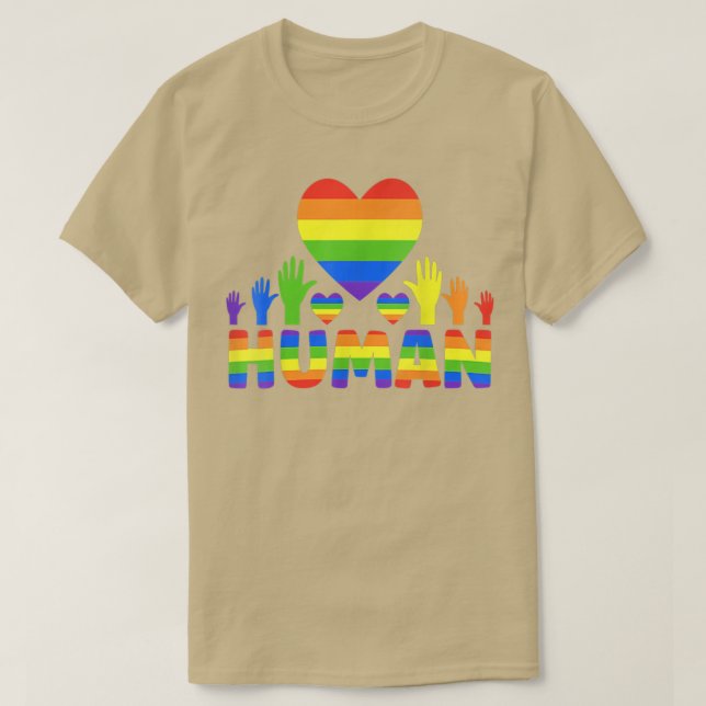 T-shirt Human LGBT Pride Mois Fier Lisbians & Gays T-Shi (Design devant)