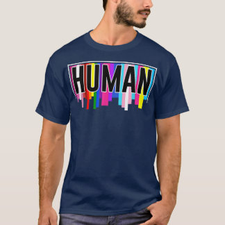 T-shirt Human LGBT Q Fier Ally Gay Flag LGBT
