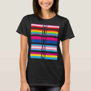 T-shirt Human Lgbt Q Fierté Drapeau Gay Bi Intersexuel Tra