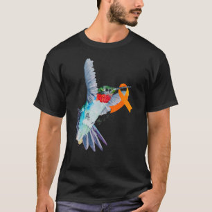T-shirt Hummingbird & Orange Ribbon Leukemia Sensibilisati