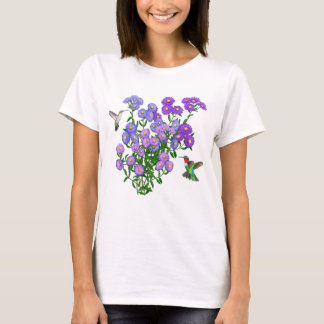 T-shirt Hummingbirds sur Aster Flowers Dames Raglan Sweats