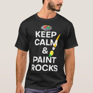 T-shirt Humoristique Garder Calme Rocks Peinture Art Ensei