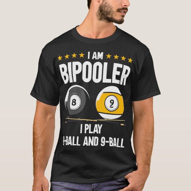 T-shirt humour à 8 balles et 9 balles Billard amusant (Devant)