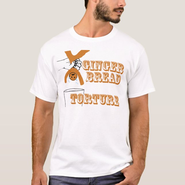 T-shirt Humour bizarre de torture de bonhomme en pain (Devant)