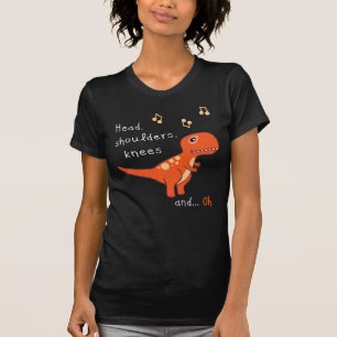 T-shirt Humour caricature TRex Dinosaur à genoux