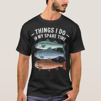 T-shirt Humour de pêche vintage - Les choses que je fais d