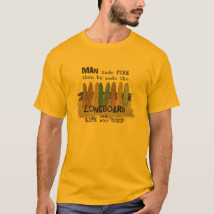 T-shirt Humour de surf de l'homme précoce avec Longboards
