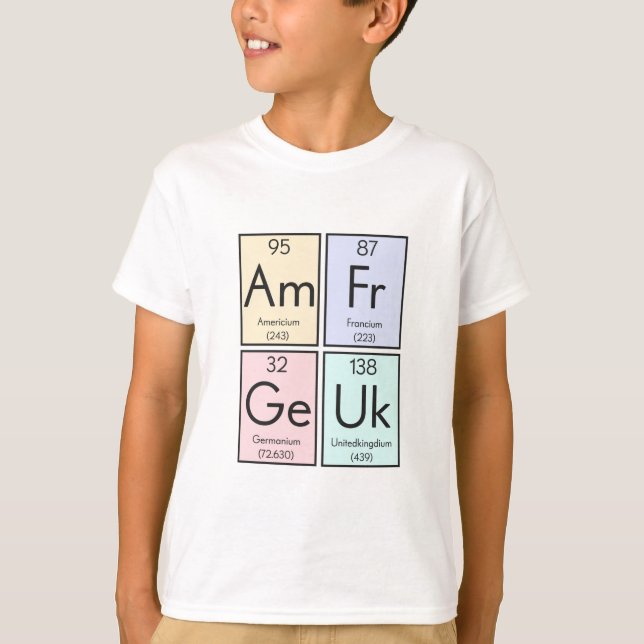 T-shirt Humour de table périodique de l'élément britanniqu (Devant)
