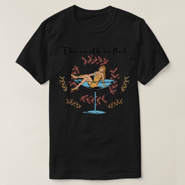 T-shirt Humour de terre plate 5 (Design devant)