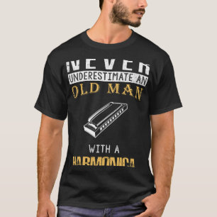 T-shirt Humour Harmonica : Vieux Musicien Tee pour Mélodiq