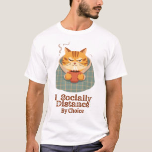 T-shirt Humour introverti, distanciation sociale, matinée 