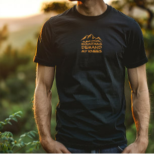 T-shirt humour randonnée camping noir orange