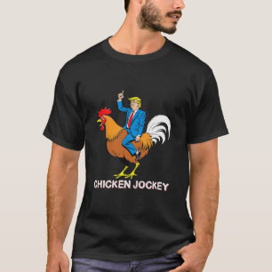 T-shirt humour surréaliste drôle de coq jockey Tru