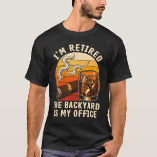 T-shirt Humour Whisky Cigare Retro Retraite Jardin