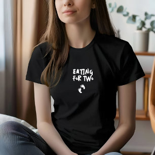 T-shirt Humouristique empreinte de grossesse noir blanc