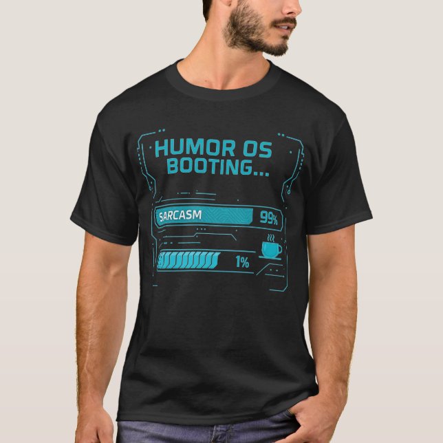 T-shirt HumourOS Démarrage "Chargement du système" Bug Tec (Devant)