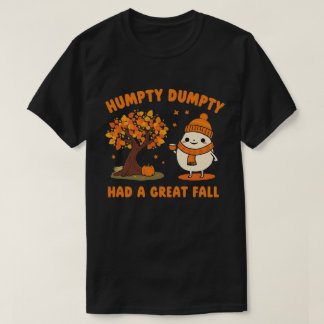 T-shirt Humpty Dumpty Café Automne Feuilles Cartoon Art