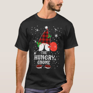 T-shirt Hungry Gnome Buffalo Plaid Matching Family Christm