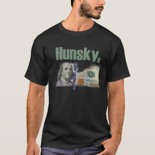 T-shirt HUNSKY argent 100 Dollar facture graphique