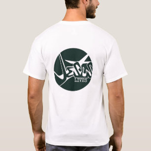 T-shirt Hunter Green Circle Jesus Saves Graffiti
