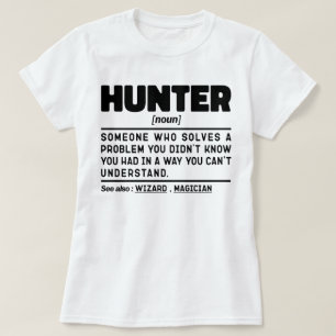 T-shirt Hunter Noun Définition Chasse Sarcasm Lover Cool