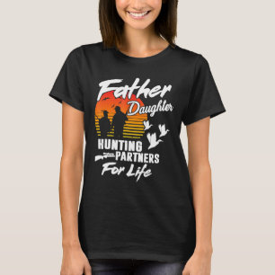 T-shirt Hunter Papa Et Fille Partenaires De Chasse À Vie