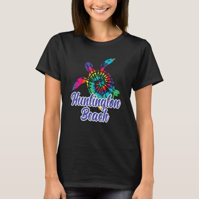 T-shirt Huntington Beach Souvenir Tie Dye Save Sea Turtle (Devant)