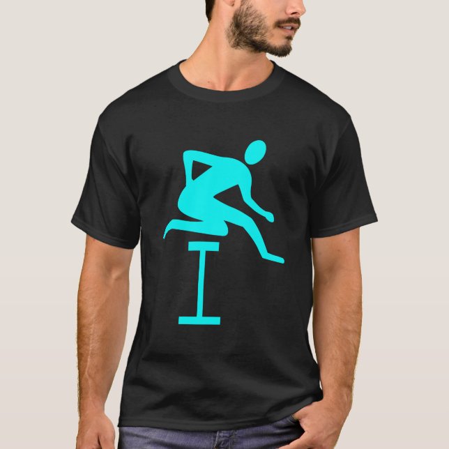 T-shirt Hurdling - Cyan (Devant)
