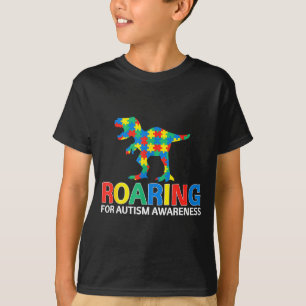 T-shirt Hurlant pour la sensibilisation à l'autisme t rex